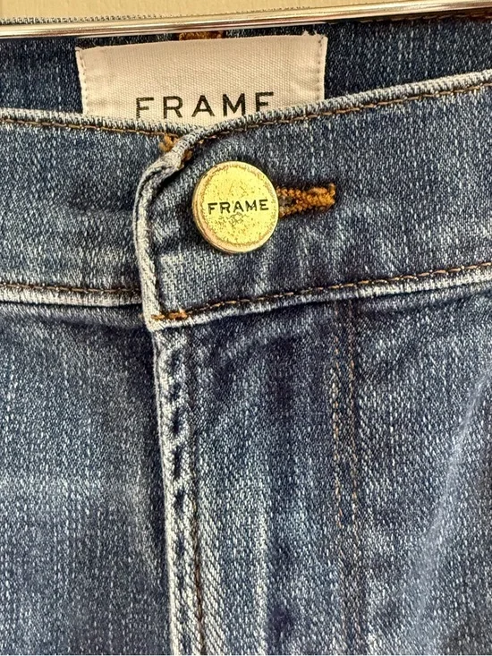 Frame Denim Le Cutoff Mid-Blue Frayed Hem Jean Shorts EUC Women’s Size 30 - Picture 7 of 16